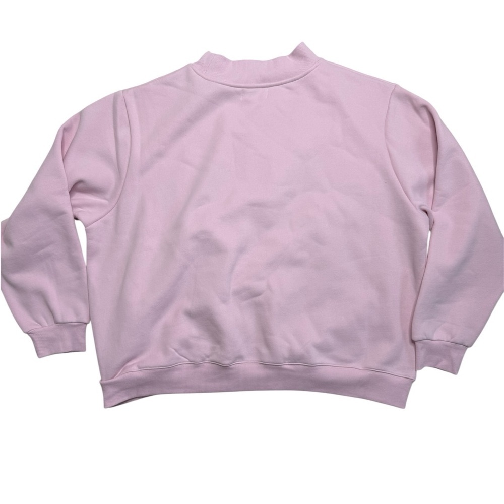 NEW Parke Sprinkle Varsity Mockneck Fleece Sweatshirt Pink Size XXL NWT - Picture 5 of 8